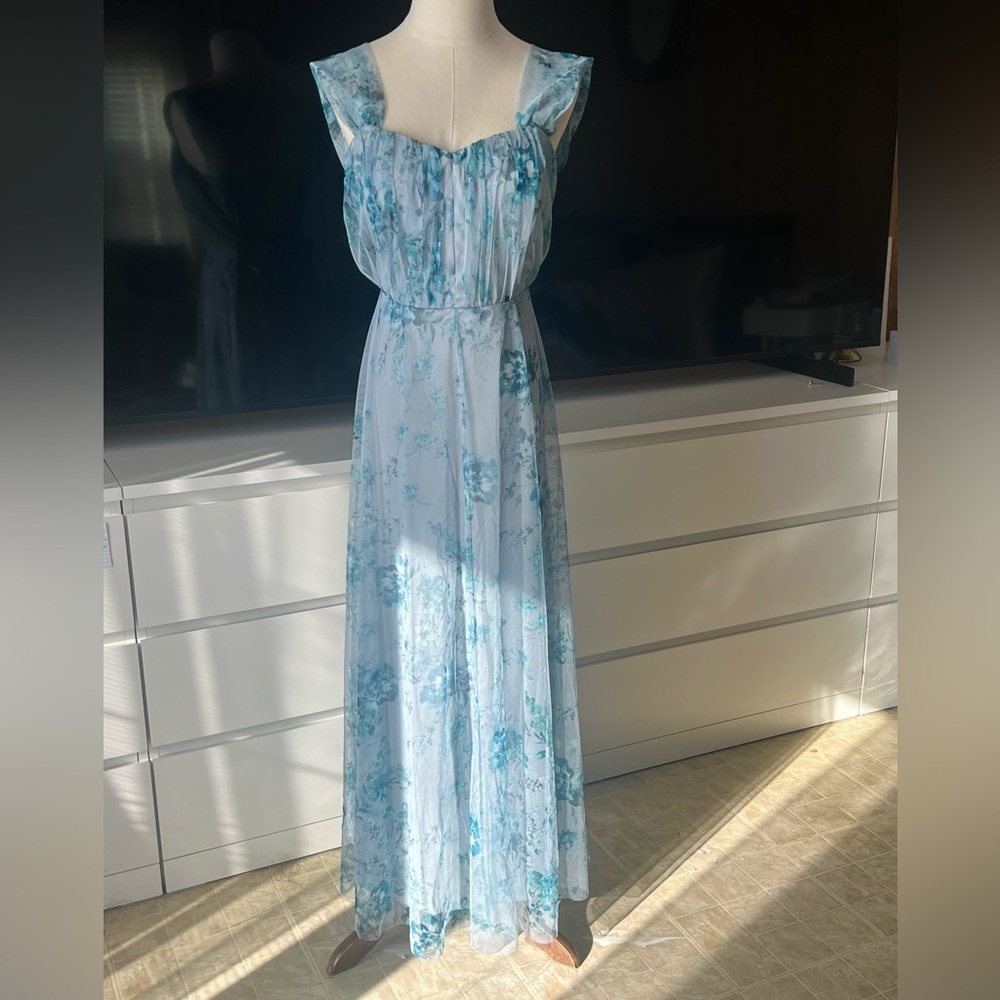 Blue Floral Maxi Dress